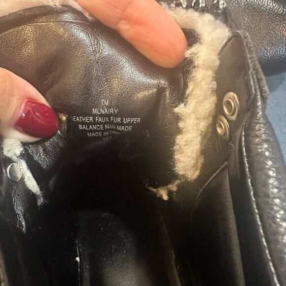 NEW Marc Fisher LTD Black Leather Nairy Hiking Boots, Sz 7M (JJ) - Picture 5 of 8